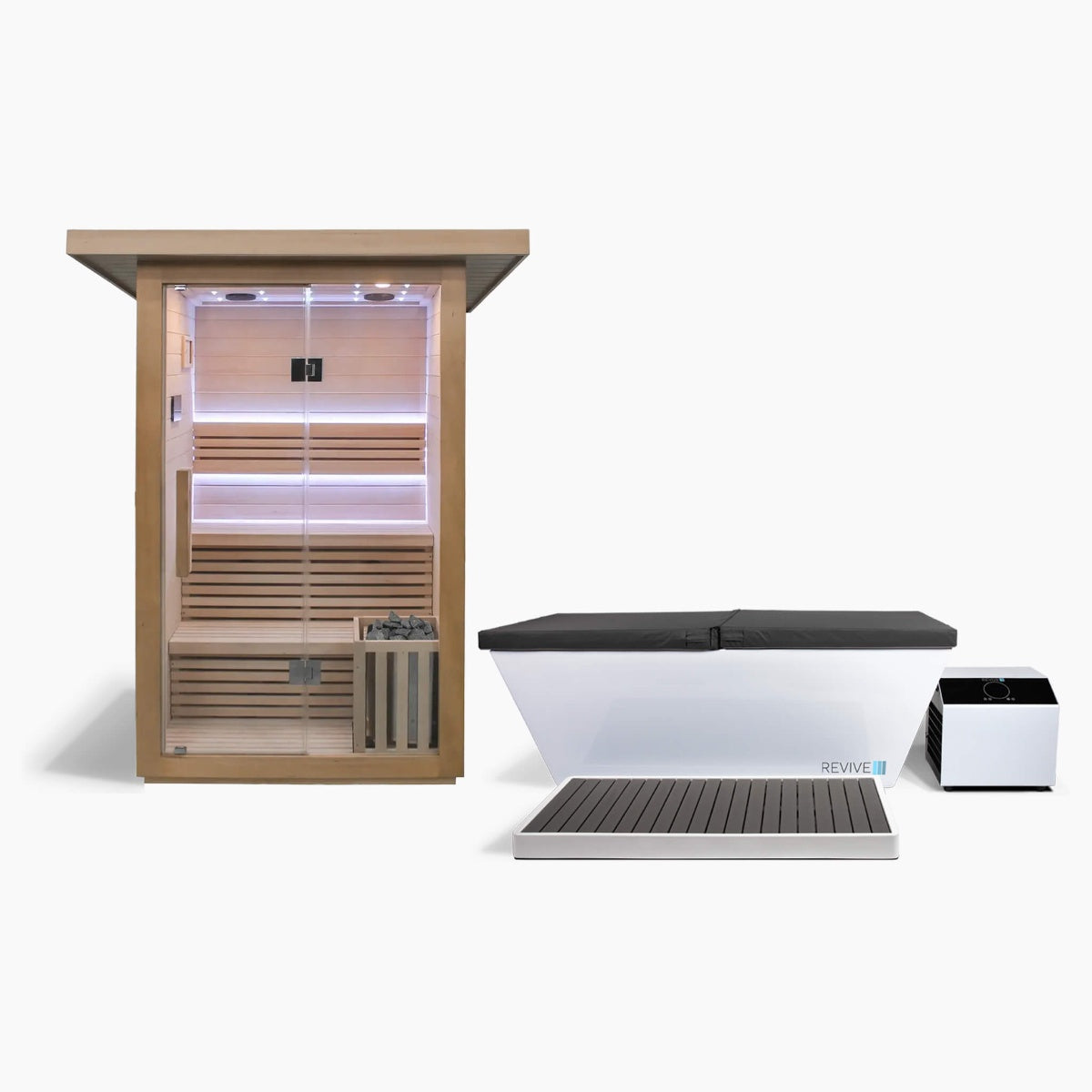 Revive 2 Person Traditional Sauna & Acrylic Cold Plunge