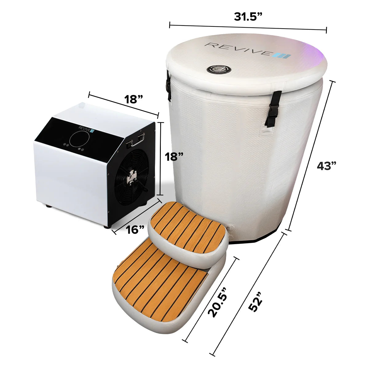 Revive - Inflatable Barrel Cold Plunge specifications