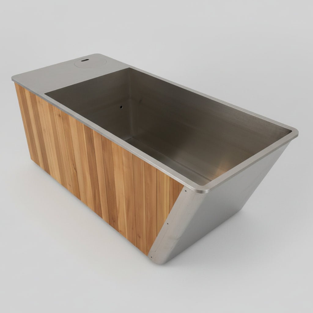 MedEq Fitness - Wood/Stainless Steel Plunge Pool With Integrated Chiller/Heater