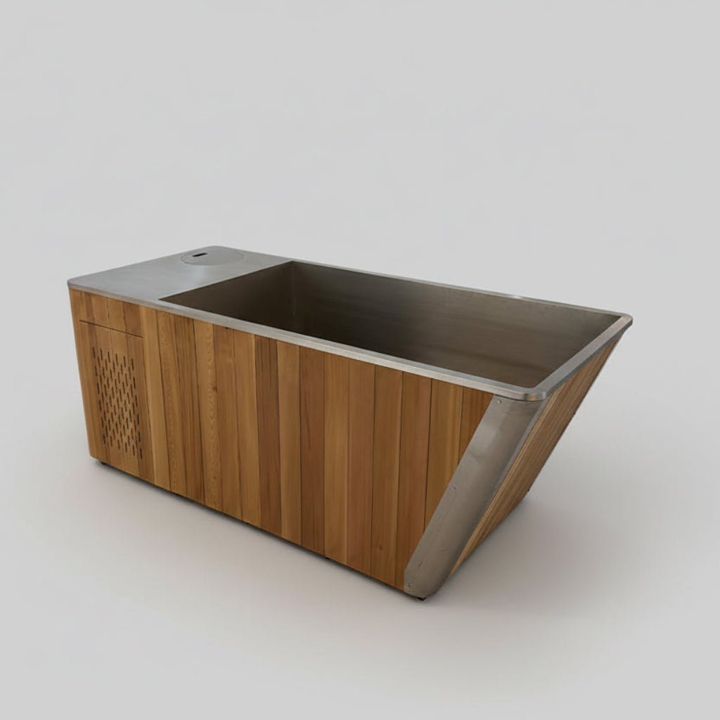 MedEq Fitness - Wood/Stainless Steel Plunge Pool With Integrated Chiller/Heater