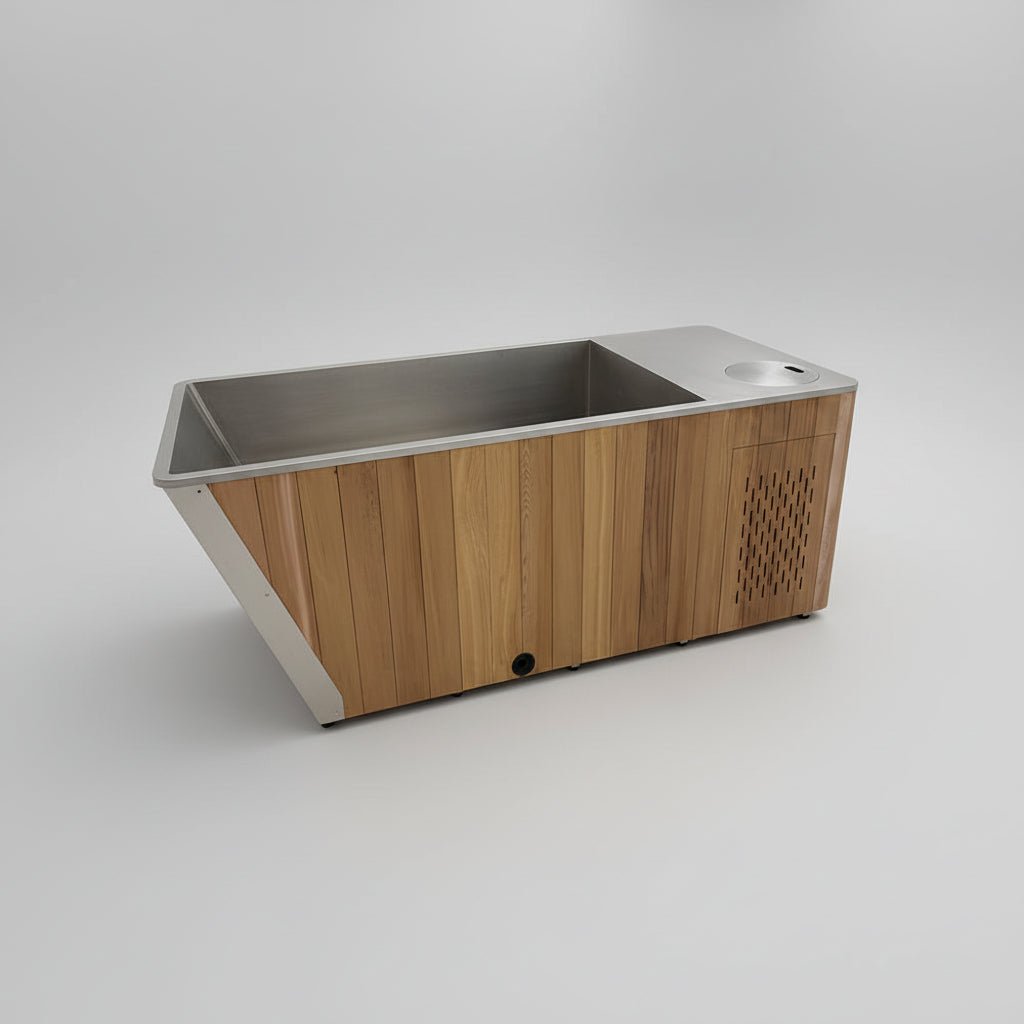 MedEq Fitness - Wood/Stainless Steel Plunge Pool With Integrated Chiller/Heater