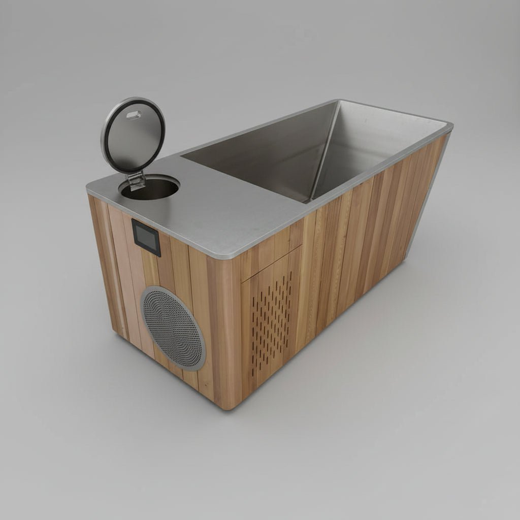 MedEq Fitness - Wood/Stainless Steel Plunge Pool With Integrated Chiller/Heater
